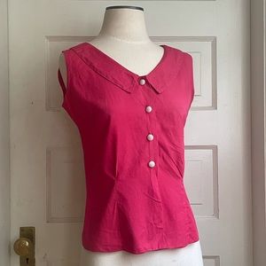 Vintage 1950’s Pink Collared Tank Top with Buttons